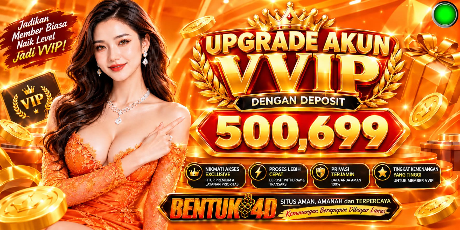 Upgrade Akun VVIP BENTUK4D Rasakan SENSASI KEMENANGAN LUAR BIASA